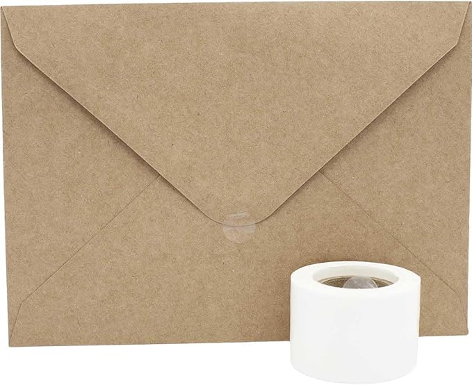 Ultra Clear Retail Wafer Seals for Mailing Packaging .5 Inch Round Circle Dots 1,000 Adhesive Stickers