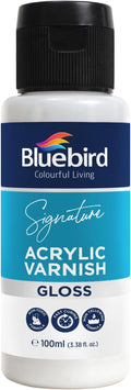 BLUEBIRD Signature Varnish for Acrylic Painting, Gloss, 3.4 Fl Oz (100ML), Non-Yellowing, Non-Toxic, Anti-Crazing, Gloss Varnish for Pro Artists, Hobby Painters & Kids
