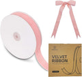 15 Yards Velvet Ribbon 1 Inch Single Face Pink Velvet Ribbon Spool Prefect for Wedding, Ribbons for Gift Wrapping, Vintage Christmas Decor Tree Ornaments Wreath Hair Bows, Ribbons for Crafts
