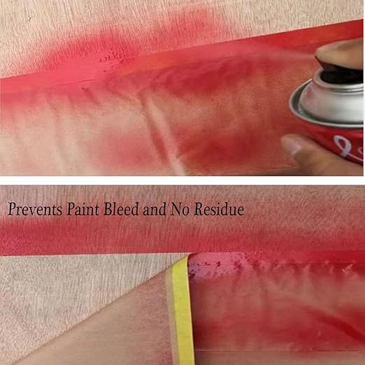 Paint Masking Paper with Adhesive,20 inch x 50 Feet Painters Paper Roll, Tape and Drape Painters Paper, for Auto Body Masking, Wall Covering and Paint Masking (3Rolls)