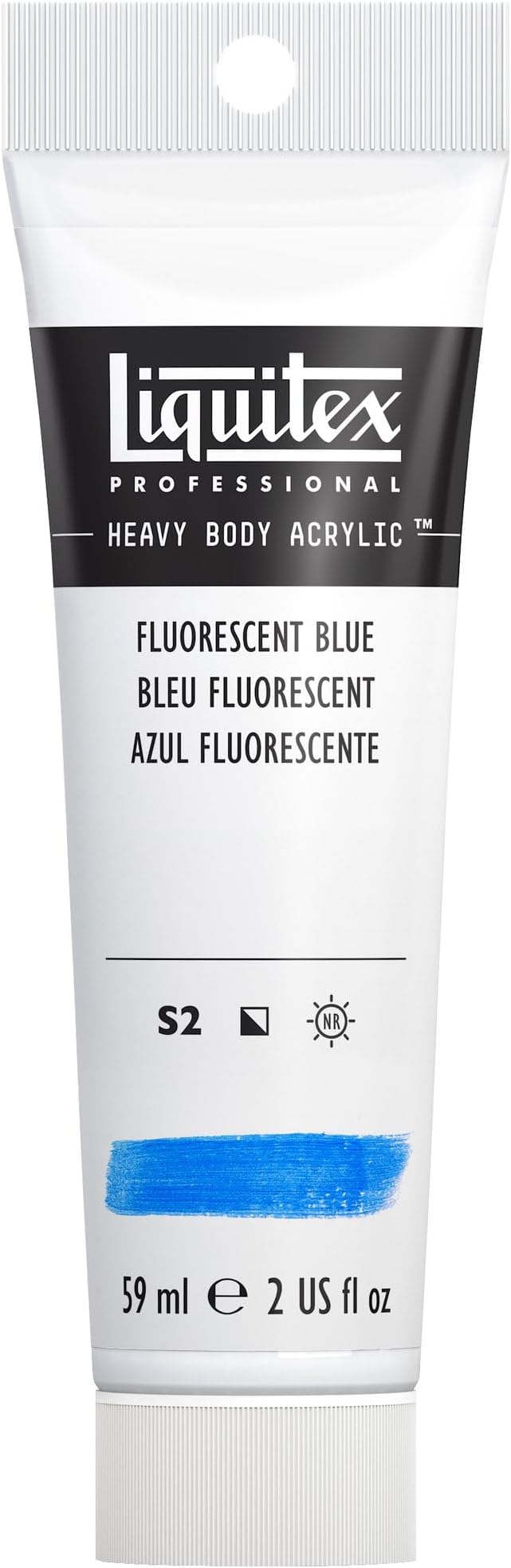Liquitex Professional Heavy Body Acrylic Paint, 2-oz (59ml) Tube, Fluorescent Blue