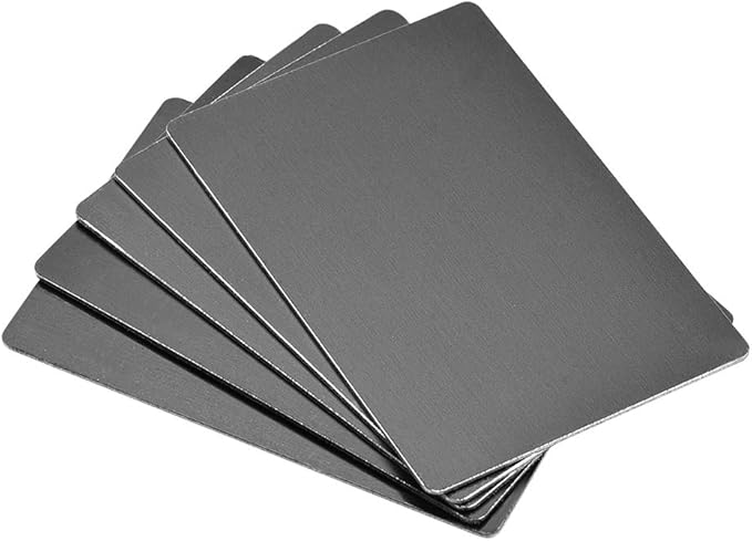 uxcell Blank Metal Card 80x50x1mm Anodized Aluminum Plate for DIY Laser Printing Engraving Black 5 Pcs