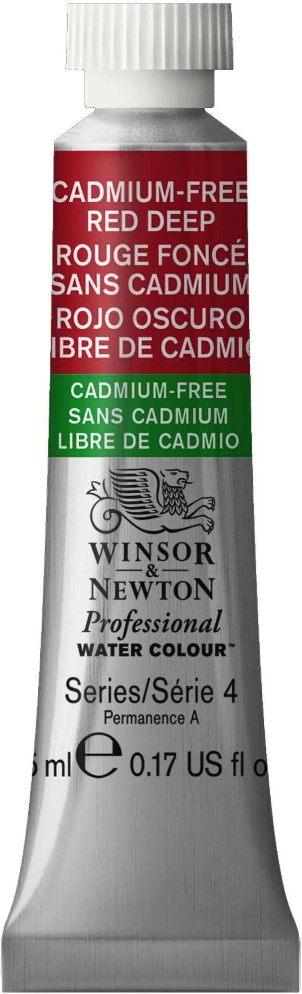 Winsor & Newton Professional Watercolor, 5ml (0.17-oz) Tube, Cadmium-Free Red Deep