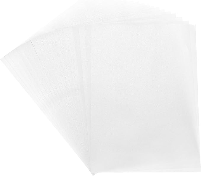 MECCANIXITY Colored Vellum Paper, 40 Sheet Silver Transparency 8.5 x 11 Printable Vellum Paper, Translucent Vellum Sheets for Printing Wedding Invitations Ink Jet Laser Printer