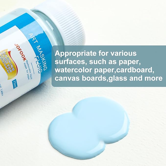 Liquid Latex Art Masking Fluid(5.3 fl oz) for Watercolor, Gouache Painting, Ink & Illustration, Arts Projects & Crafts Supplies Drawing Gum,Set of Two Bottles, Blue