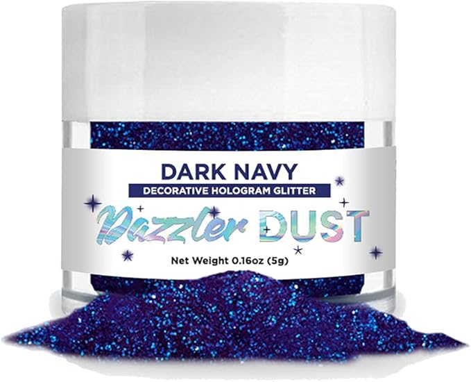 BAKELL Dark Navy Art & Craft Glitter, 5g Jar | Dazzler DUST | Non-Toxic Decorating Glitter | Arts, Crafts, Slime, Glue, Paint, Face & Body (Dark Navy)