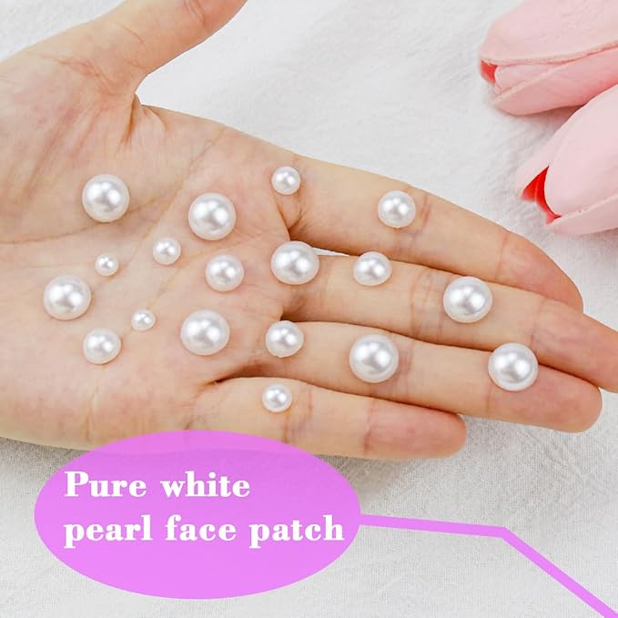 1799 Pcs 4 Sheets Pearl Rhinestone Stickers 3/4/5/6 mm Self Adhesive Rhinestones Gems for Face Eyes Makeup Hair Body (White_pearl-3/4/5/6mm)