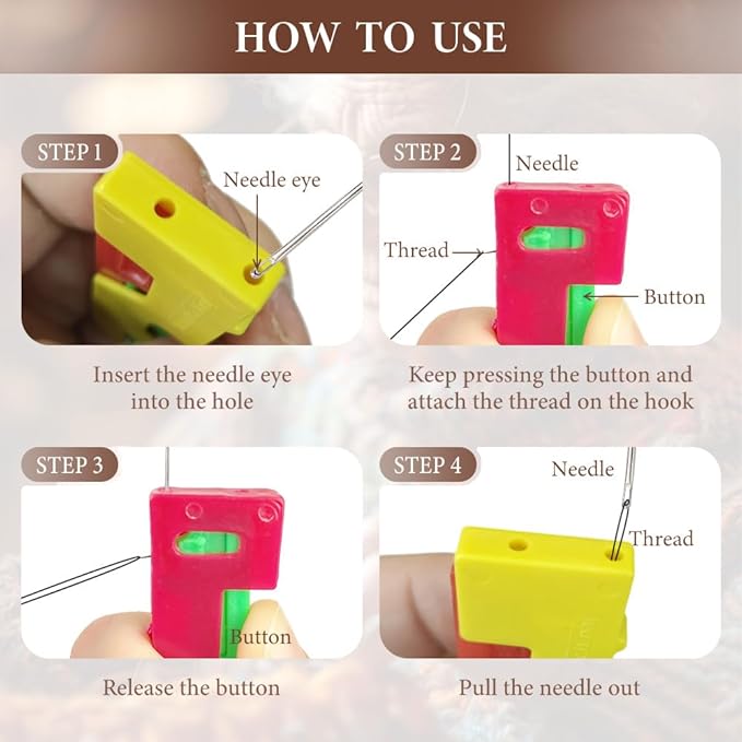 Automatic Needle Threader,New Sewing Machine Needle Threader,Sewing Needle Threaders,Plastic Needle Threaders,Automatic Needle Threading Device (6 PCS)