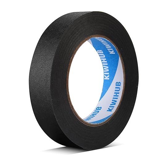 Black Painters Tape,1 inch x 60 Yards - Medium Adhesive Masking Tape for Painting,Labeling,DIY Crafting,Decoration and School Projects