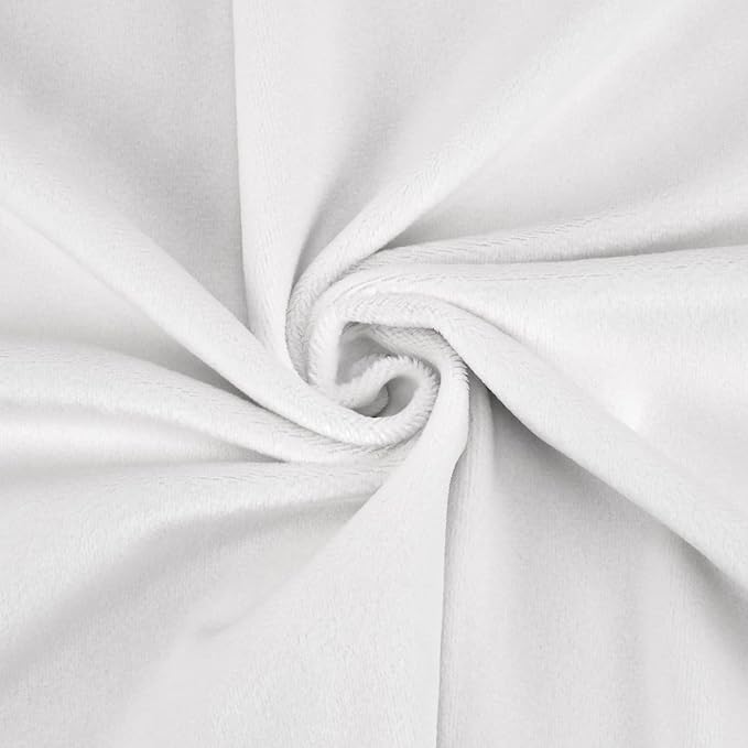 kullaloo Plush Fabric | Solid White Minky Fabric for Sewing (Pack of 2) | Super Soft Cuddle Material | 39.5x29.5 | Plushies, Baby Blankets, Pillows, Dog Beds, Cat Beds, Baby Accessories, Apparel