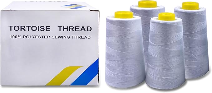 Tortoise 4 Cones of 3000 Yards Each Spool Thread for All Purpose, Serger, Overlock, Quilting, Sewing Machine - 100% Polyester, Light Pink