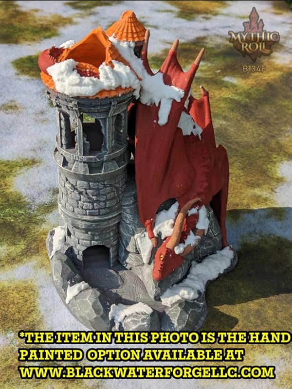 Dragon 3D Printed Dice Tower - Mythic Roll Collection - Unchained Games - Ascend to New Heights with your Rolls! (08.) Orange)