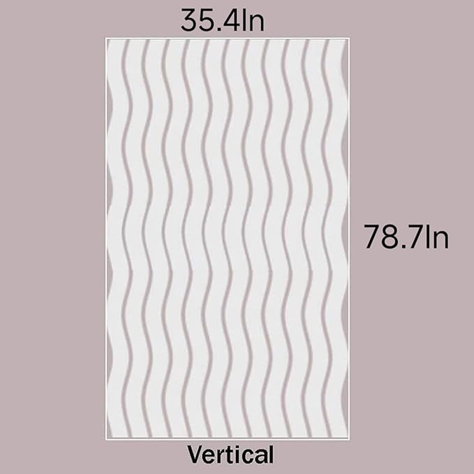 LEMON CLOUD Window Film for Privacy and Light Protection，Non Adhesive Removable Glass Covering Opaque Window Sticker Self Static Cling Vinyl Glass Film for Home Office (35.4 x 78.7 Inch,Wavy)