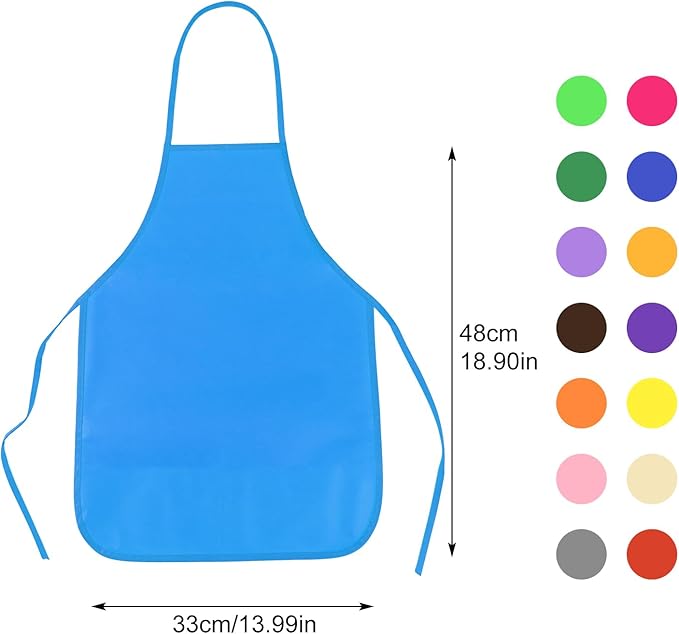 PLULON 40 Pcs Kids Apron Painting Aprons, Kids Aprons for Painting Art Apron Smocks Bulk for Art Activity Craft Home Kitchen Classroom Party Supplies