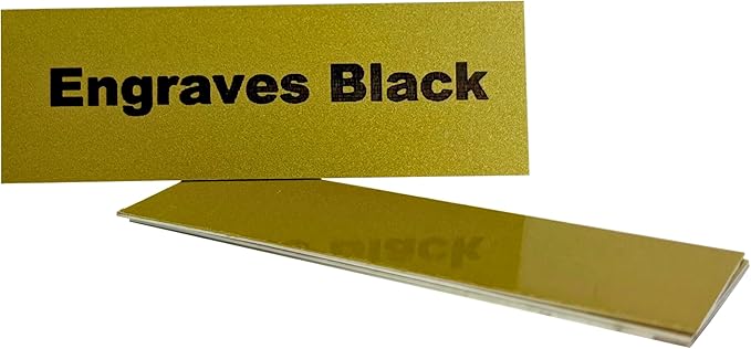 Blank Metal Plates for Laser Engraving - 4 Pack | Aluminum Sheets 0.020" Thick | CO2, Diode, Fiber Laser Compatible | Multiple Sizes & Colors (Gold (engraves black), 2x8.25 inch)