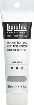 Liquitex Professional Heavy Body Acrylic Paint, 2-oz (59ml) Tube, Iridescent Rich Silver