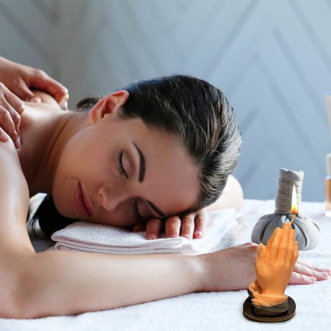 3D Hands Folded for Prayer Candle Silicone Mold Scented DIY Reisn Mold Gypsum Mould for Praying Blessing Candle Making Resin Soap Gifts Wax Aromatherapy Craft Supplies Home Halloween Decor