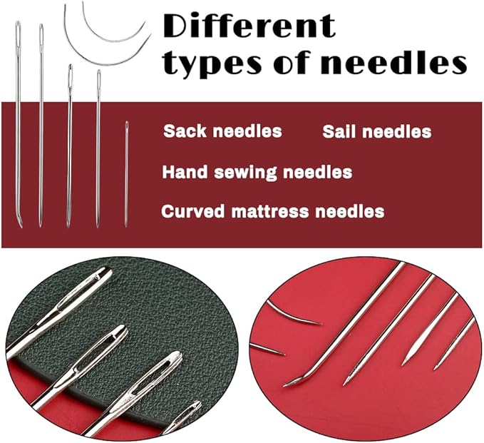 Ftyiwu Waxed Thread, Upholstery Needle and Thread 32 Yards with 7PCS Hand Sewing Needles for Home Upholstery Carpet Canvas Repair Leather Sewing(Light Gray)