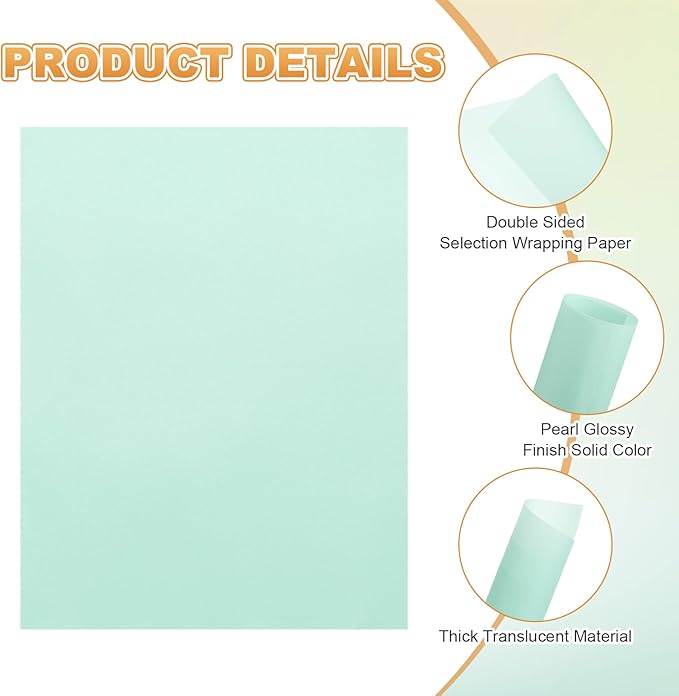 MECCANIXITY 60 Sheet Colored Vellum Paper 8.5" x 11", 100gsm Translucent Printable Vellum Sheets for Printing Wedding Invitations Inkjet Laser Printer, Light Blue