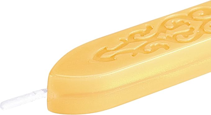 Yoption Sealing Wax Sticks with Wicks Antique Fire Manuscript Sealing Wax for Wax Seal Stamp (Light Golden)