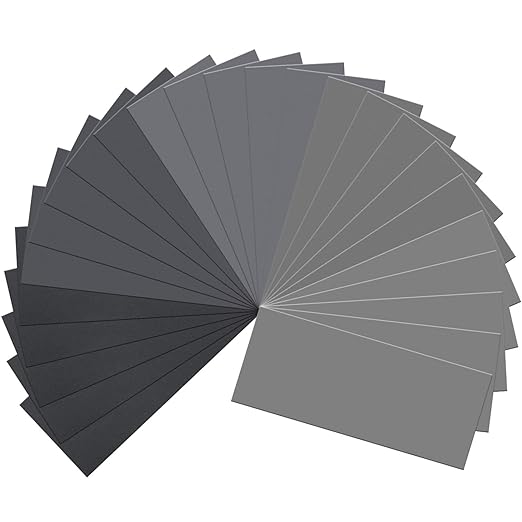 25PCS Sandpaper, Wet Dry Sandpaper, High Grit 1000 2000 3000 5000 7000 Sandpaper Sheets Assortment for Wood Metal Polishing Automotive Sanding, 9 x 3.6 inches