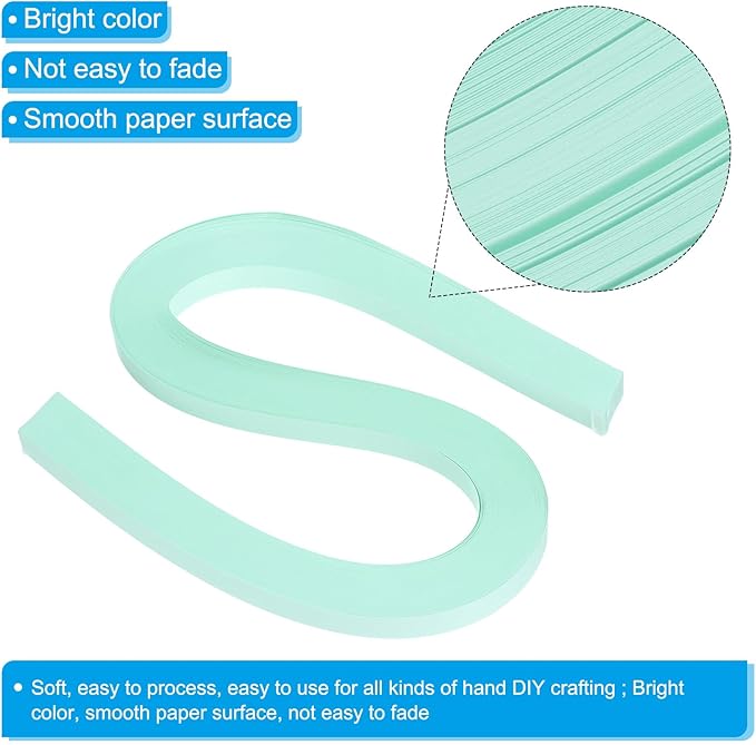 PATIKIL 120pcs Quilling Paper Strips Paper Flowers Quilling Kits 3/8"(10mm) Origami Paper for Adults Beginner Art Craft, 21"(54cm) Mint Green