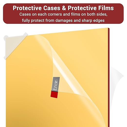 Enoin 2pcs 12 x 16 inch Gold Acrylic Sheet - Cut to Size Plexiglass Sheets 1/8 inch Thick, Small Wall Mirrors for Wall Decor DIY Craft Acrylic Sign