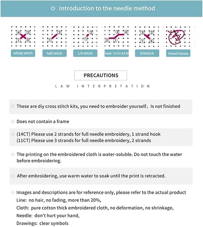 Disnesart Cross Stitch Stamped Full Embroidery Kits DIY 11CT Cotton Thread Printed DIY Needlepoint Kits Craft Needlework Set Cross-Stitch Stamped Sets-Colorful Flowers, Colorful Cows 16x20 inch