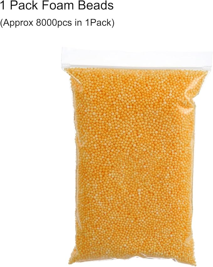 MECCANIXITY Foam Beads Foam Balls 2-3mm for Wedding and Party Decorations, Tiny Packing Balls, Arts DIY Crafts Supplies (Dark Yellow,1 Pack Approx 8000pcs)