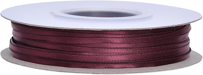 YAMA Burgundy Double Faced Satin Ribbon 1/8 Inch 100 Yards Ribbon for Gift Wrapping Crafts Hair Bows Wedding Party Decoration
