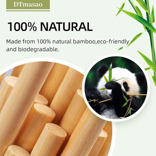 100 PCS Dowel Rods Wood Sticks Wooden Dowel Rods - 3/8 x 12 Inch Unfinished Bamboo Sticks - for Crafts and DIYers