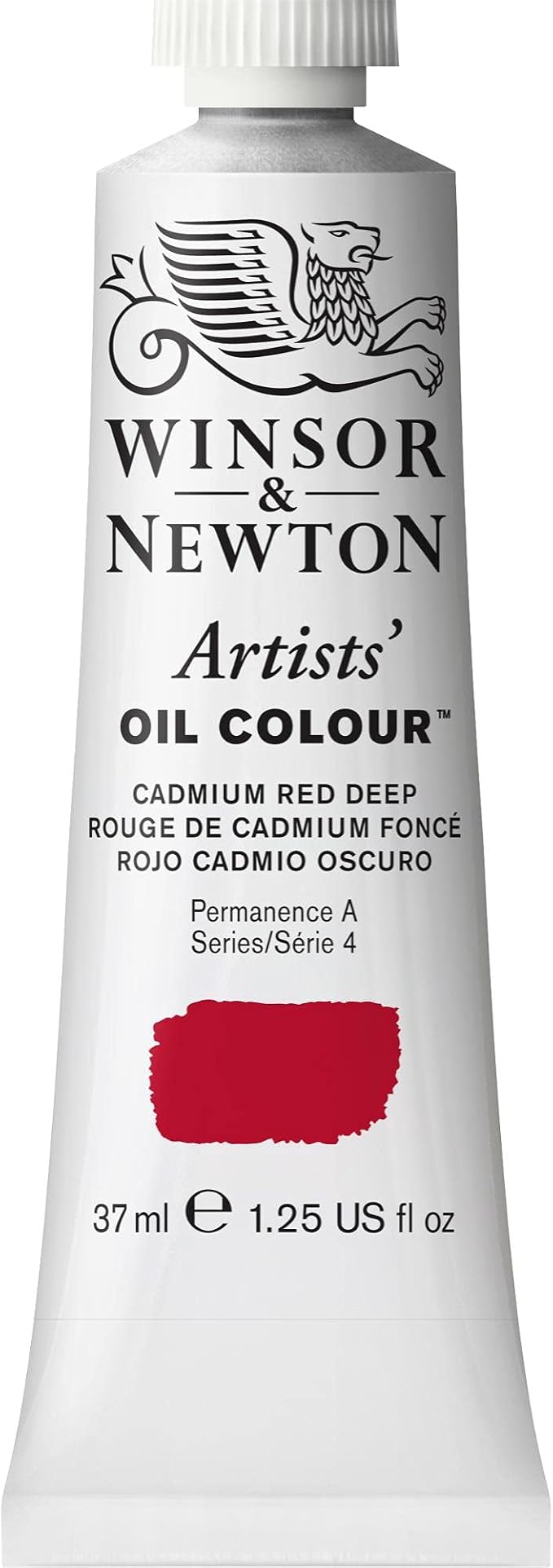 Winsor & Newton Artists' Oil Color, 37ml (1.25 oz) Tube, Cadmium Red Deep