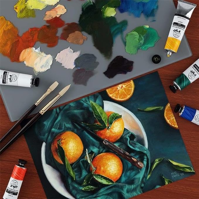 Tusc & Pine Artist Oil Paint - Olive Green, 40 ml, Non-Yellowing, Rich & Creamy Consistency, Maximum Pigment Load, Small Batch Milled Oil Paints Made in the USA for Professional Artists