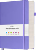 Lined Notebook Journal for Women Men, Large A5 College Ruled Notebook, 312 Numbered Pages Notebooks for Work, 100gsm Paper Daily Journal, Hardcover Vegan Leather Journals for Writing Office, Purple