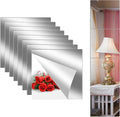 8PCS Self Adhesive Acrylic Mirror Tiles, Flexible Mirror Sheets Wall Stickers, Frameless Non-Glass Mirror Stickers Reflective Mirror for DIY Craft, Home Wall Decor (20 * 20cm,2mm)