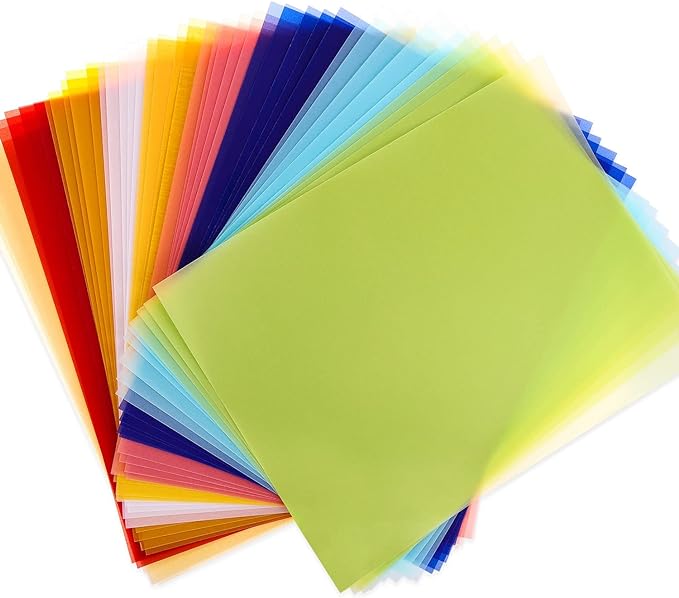 Colored Vellum Paper 8.5 x 11, Cridoz 9 Colors Transparent Clear Vellum Paper Translucent Tracing Paper Printable Vellum Drafting Sheets for Printing Drawing Ink Jet Laser Printer