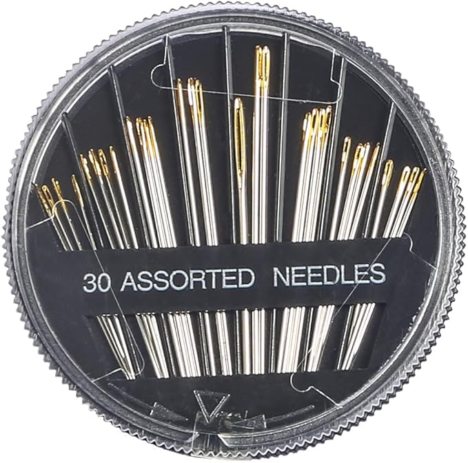 Eketirry Premium Hand Sewing Needles, 2 Pack 30-Count Assorted Needles for Sewing Repair, 6 Different Sizes Sewing Needles with 2 Threaders (Black,2)