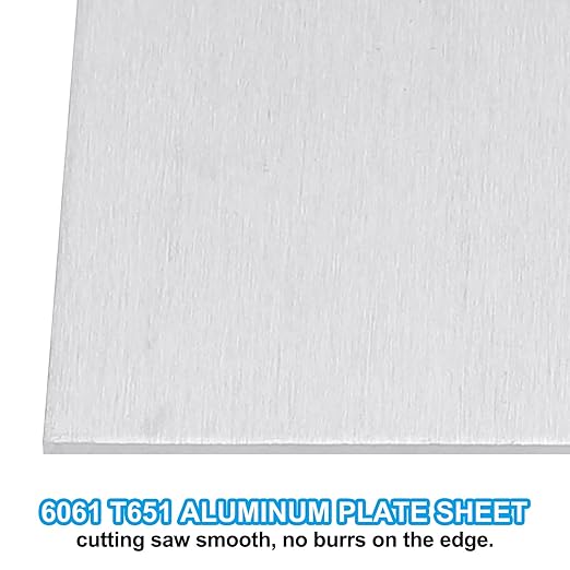 PATIKIL 6061 T651 Aluminum Sheet Metal 6 x 6 x 1/32(0.0315") Inch 3Pcs Flat Plain Aluminum Plate Covered Stock with Protective Film, Heat Rectangle 0.8MM for Lndustry Crafting