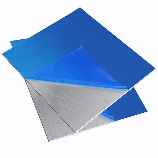 2 Pieces 6061 T651 Aluminum Sheet Metal 6 x 6 x 1/8 (0.125") Inch Thickness Rectangle Metal Plate, 3mm Aluminum Sheet, Plate for Crafting, Industry