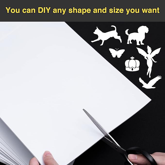 MEARCOOH White Self Adhesive Foam Sheets, 1mm Sticky Eva Foam Paper 9x12 Inch for Crafts(20PACK)