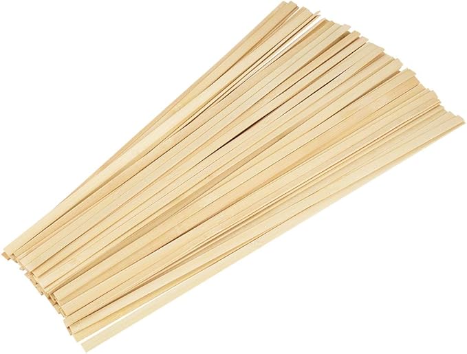 Pllieay 60 Pieces Wooden Sticks for Crafts, Bamboo Sticks Wooden Craft Sticks Extra Long Sticks for Crafting (15.75 Inches Length × 0.35 Inches Width)