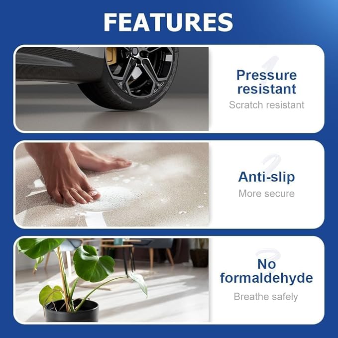 Louis Forest Epoxy Floor Paint, High-Gloss Marble Effect Coating, Epoxy Colored Sand Floor Paint, Wear-Resistant and Non-Slip for Indoor Outdoor (0.5KG-Colorful)