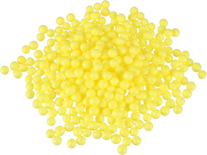 MECCANIXITY Foam Beads Foam Balls 7-9mm for Wedding and Party Decorations, Tiny Packing Balls, Arts DIY Crafts Supplies (Light Yellow,1 Pack Approx 3000pcs)
