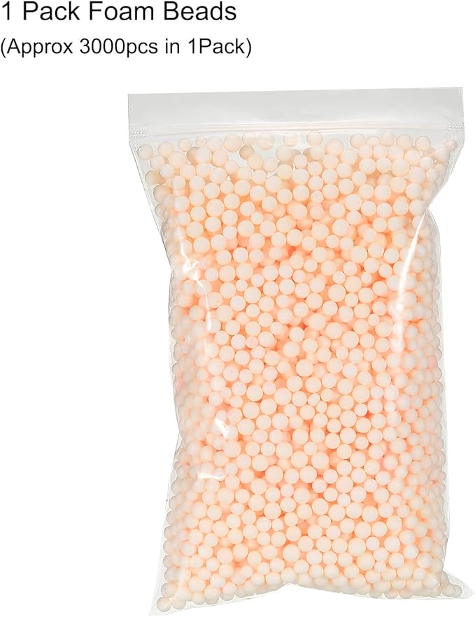 MECCANIXITY Foam Beads Foam Balls 7-9mm for Wedding and Party Decorations, Tiny Packing Balls, Arts DIY Crafts Supplies (Champagne,1 Pack Approx 3000pcs)