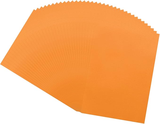 MECCANIXITY 100 Sheet Colored Vellum Paper 5.9" x 8.3", 100gsm Translucent Printable Vellum Sheets for Printing Wedding Invitations Inkjet Laser Printer, Orange
