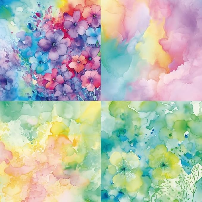 Vintage Scrapbook Paper Pad Floral Patterned Paper 6×6,24 Sheets Single-Sided Flower Scrapbooking CardStock Papers Pad for Holiday Cardmaking DIY Origami Decorative Craft Papers.
