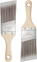 Paint Brushes, 2 Inch, 2 Pack, Angled Brushes with Short Handle, Shortcut Paintbrush for Paints and Stains, Small Paint Brushes for Walls, Furniture, Cabinets and Home Improvement