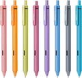 WRITECH Fine Point Gel Pens: 8ct 0.5mm Multi Colored Ink Colors Retractable Pen for Smooth Writing Note Taking Journaling Assorted Coloring No Bleed & Smear & Smudge (Vintage Set)