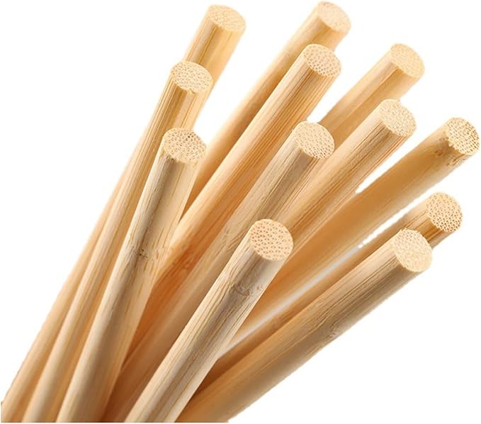 HOPELF 50PCS Dowel Rods Wood Sticks Wooden Dowel Rods - 3/8 x 36 Inch Bamboo Sticks - for Crafts，Hardwood Dowel Rod Assortment，Wooden Rod Sticks Doweling Rods，DIYers.