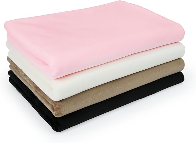 kullaloo Minky Fabric | Bundle: 4 Precut Pieces Solid Minky Plush Fabric for Sewing | 39.5x29.5 Each | for Plushies, Baby Blankets, Pillows, Dog Beds, Apparel | Basics Minky Fabric Pack